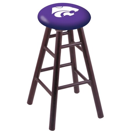 Oak Bar Stool,Dark Cherry Finish,Kansas State Seat